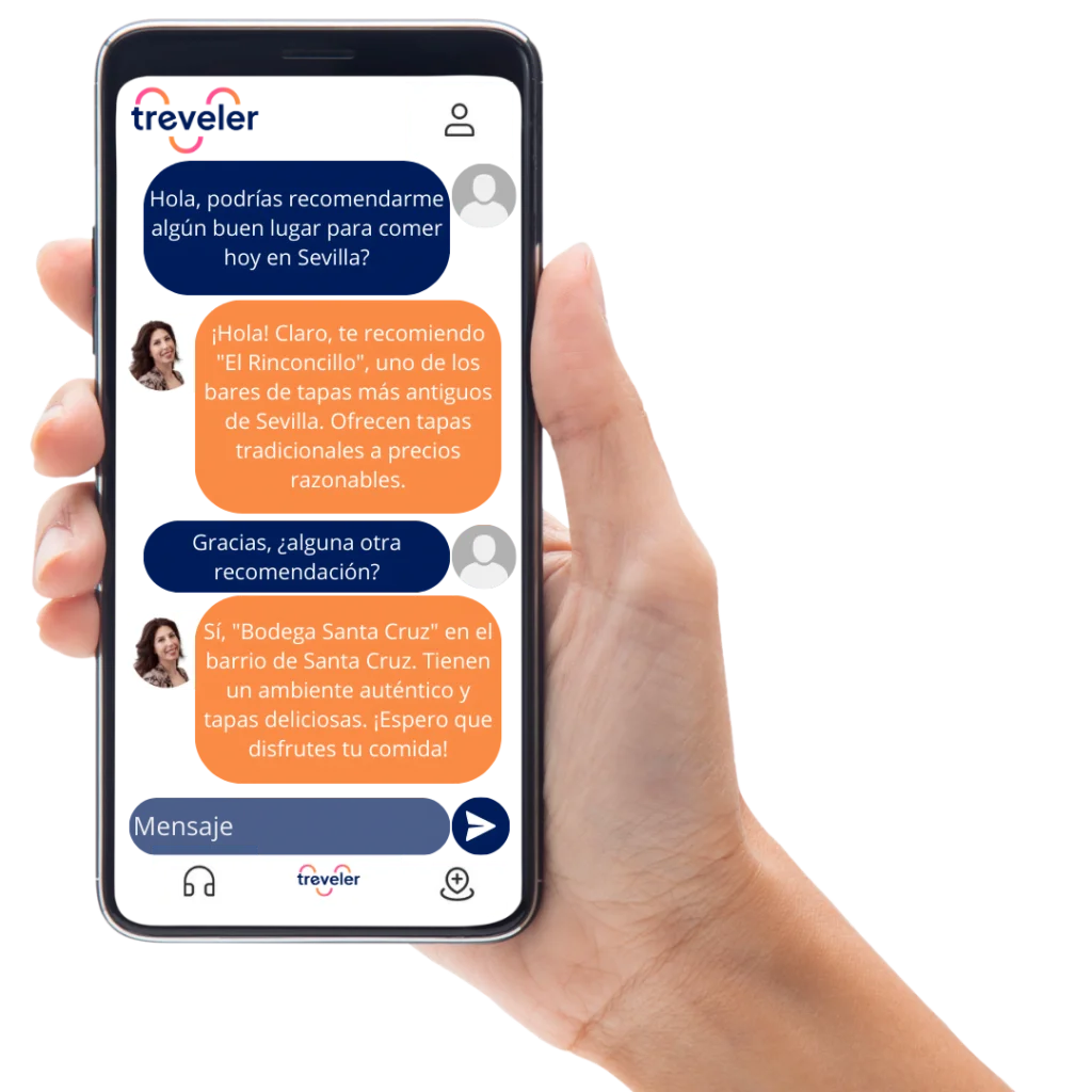 chat de ejemplo Treveler - guía digital
